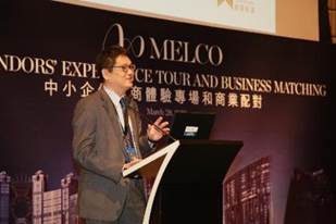 Mr. Osward Tang, Director of Property Services, Melco Resorts & Entertainment, shares with local SMEs Melco’s sourcing needs, standards and expectations