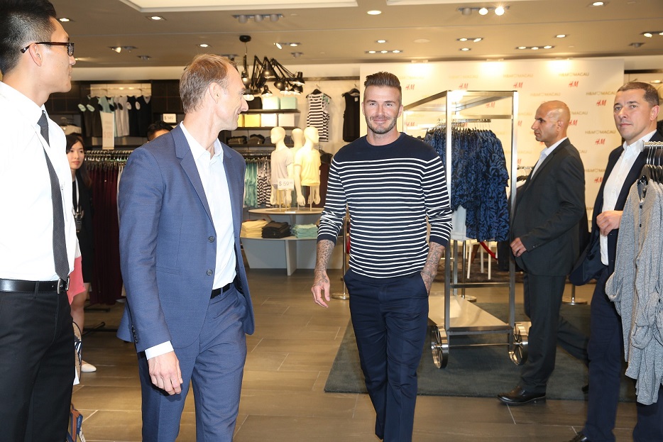 大衛‧碧咸(David Beckham)在威尼斯人購物中心主持開幕儀式